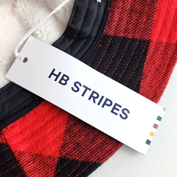 HB STRIPES Women's Bucket Hat Racing Red Black Plaid Wool Blend Fleece Lined O/S - Picture 9 of 12